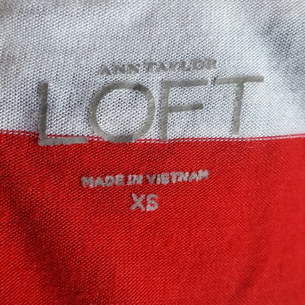 Ann Taylor Loft Striped Hook Eye Back Top - Picture 4 of 5